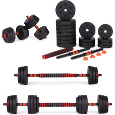 Modernhome Adjustable Dumbbells 2x15 kg Barbell Set 30 kg with Bar