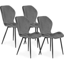 Modernhome Set of 4 Chairs for Living Room Dining Room Modern Gray Velour Chair ModernHome