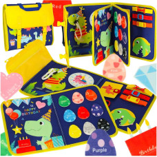 Sensorās manipulācijas dēlis montessori mugursomas futrālis zils