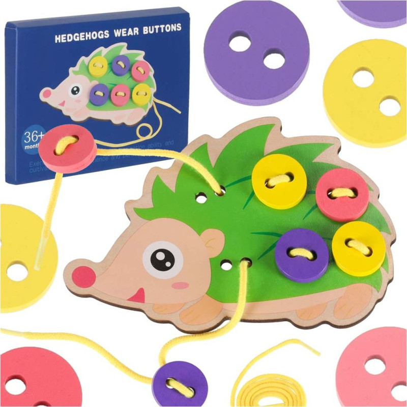 Izglītojošs komplekts, lai iemācītos šūt pogas ezis ezis