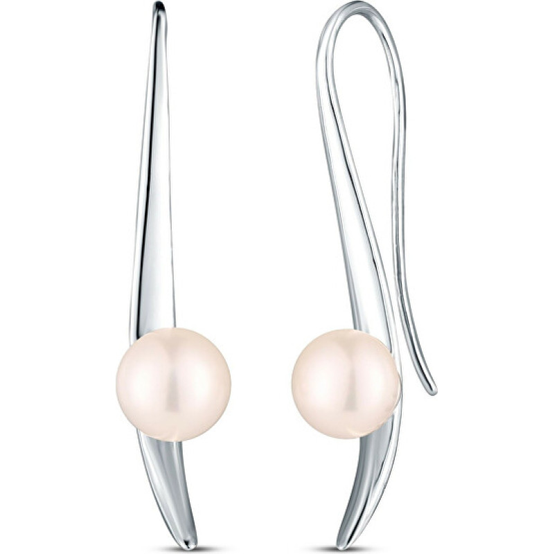 Elegant silver earrings with pearls JL0857