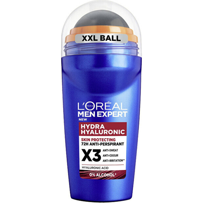 Dezodorants ar rullīti L'Oréal Paris Men Expert Hydra Hyaluronic 72 stundu aizsardzība 50 ml