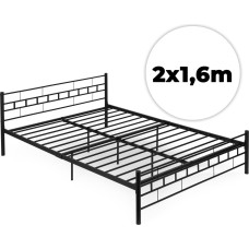 Modernhome Metal Bed Frame 160x200 cm with Slatted Base Black Frame ModernHome