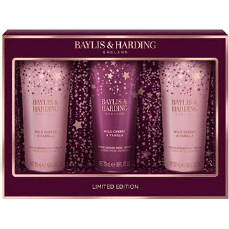 Baylis & Harding Wild Cherry & Vanilla Hand Care Set - D&aacute;rkov&aacute; sada kr&eacute;mů na ruce ( 3 ks )