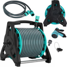 Dārza šļūtene uz ruļļa statīva LUARO smidzinātāja pistoles savilcējs 30 m