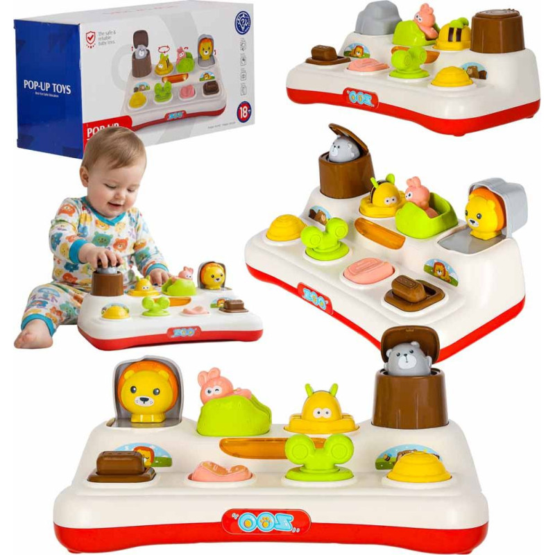 Izglītojoša pop-up rotaļlieta pop-up dzīvnieki gaismas skaņa