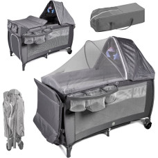 Ceļojumu gultiņa salokāms divu līmeņu pārtinamais galds maks. 15 kg