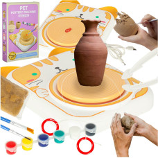 Potter's wheel radošais māla komplekts krāso kaķi dzelteni