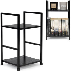 Modernhome Modern wooden bookcase, nightstand with 2 shelves, LOFT black ModernHome