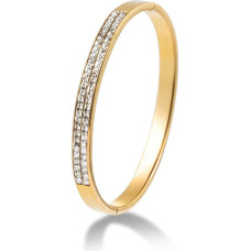 Gold-plated solid bracelet with crystals Nyra EWB250397G