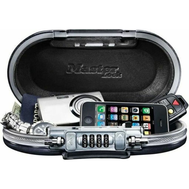 Mini Pārnēsājamā Seifs - MASTER LOCK - 5900EURD - Ar Vadu - Kombinācija - Melns