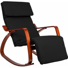 Modernhome Rocking Chair with Adjustable Footrest Wooden Armrests ModernHome