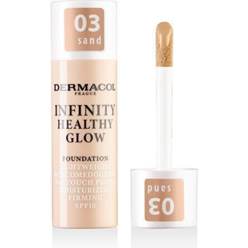 Šķidrs tonālais krēms Dermacol Infinity Healthy Glow SPF10 viegls izgaismojošs