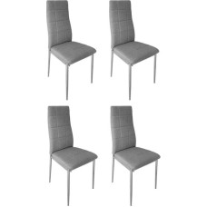 Set of 4 upholstered tufted chairs for dining room and living room, 4 pieces, grey