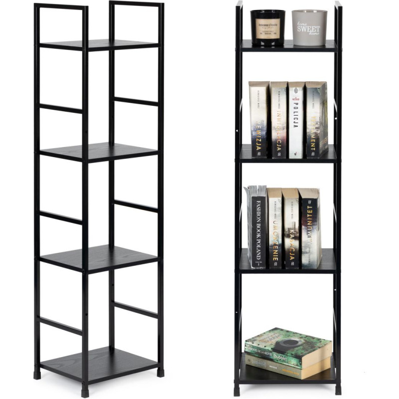Modernhome Modern wooden shelf, metal frame LOFT, 4 shelves, black ModernHome