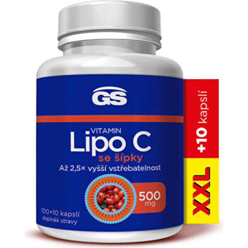 GS Vitamin Lipo C 500 mg with rose hips 100 + 10 XXL capsules