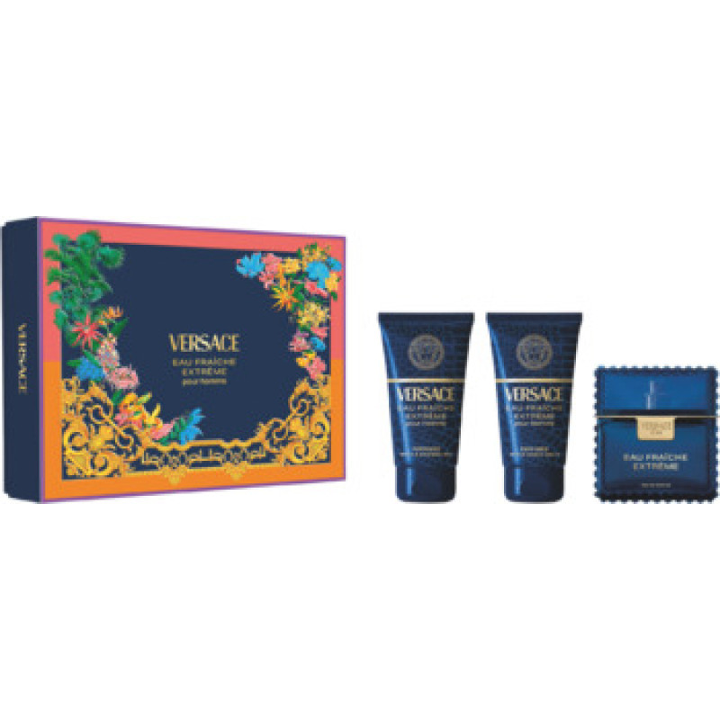 Versace Man Eau Fraiche Extreme D&aacute;rkov&aacute; sada EDP 50 ml, sprchov&yacute; gel 50 ml a balz&aacute;m po holen&iacute; 50 ml