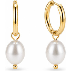 Charming gold-plated earrings with synthetic pearls 2in1 VAAXF340G
