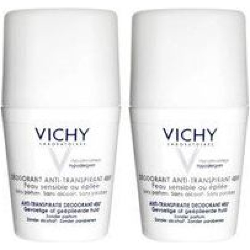 Rullīša dezodorants Vichy 48H Anti-Perspirant Deodorant Sensitive or Waxed, 2x50 ml