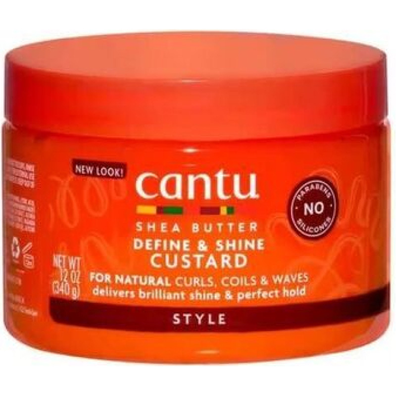 Cantu Shea Butter Define & Shine Custard - Stylingov&yacute; kr&eacute;m pro lesk vlnit&yacute;ch a kudrnat&yacute;ch vlasů
