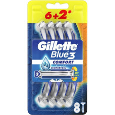 Vienreizlietojamie skuvekļi GILLETTE BLUE 3 Plus Comfort, 6+2 gab.
