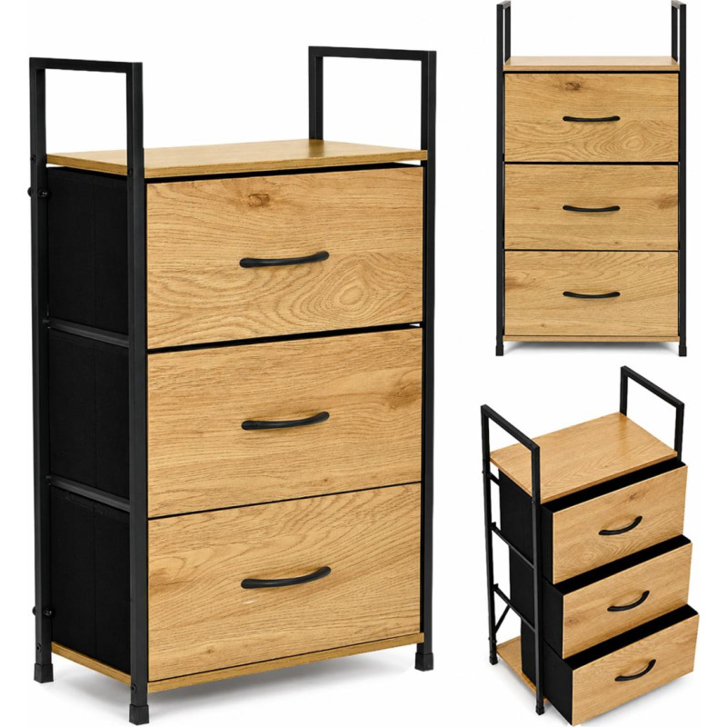 Modernhome Szafka z 3 szufladami materiałowymi regał cm organizer tekstylny loft ModernHome