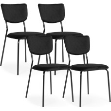 Modernhome Set of 4 Velvet Chairs for Dining Room and Living Room Black ModernHome