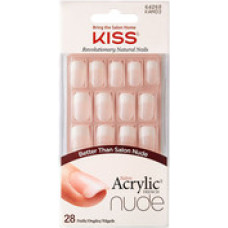 Kiss My Face Salon Acrylic French Nude 64268 ( 28 pcs ) - Acrylic nails french manicure for a natural look