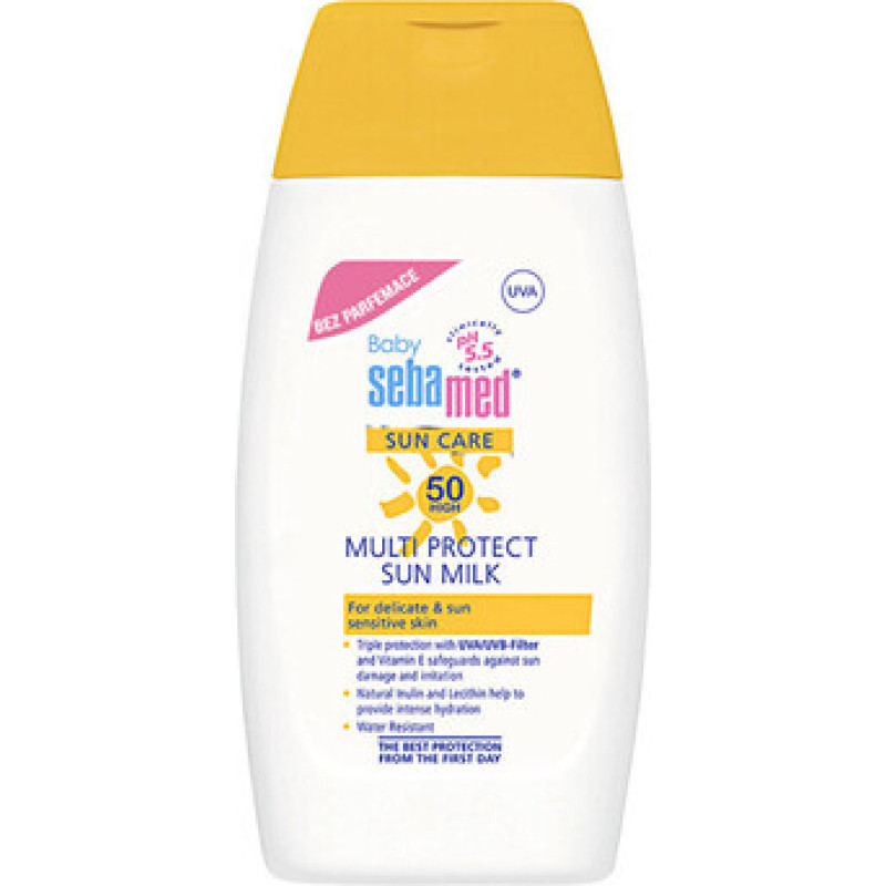 Sebamed Baby Multi Protect Sun Milk OF 50+ - Ml&eacute;ko na opalov&aacute;n&iacute; bez parfemace