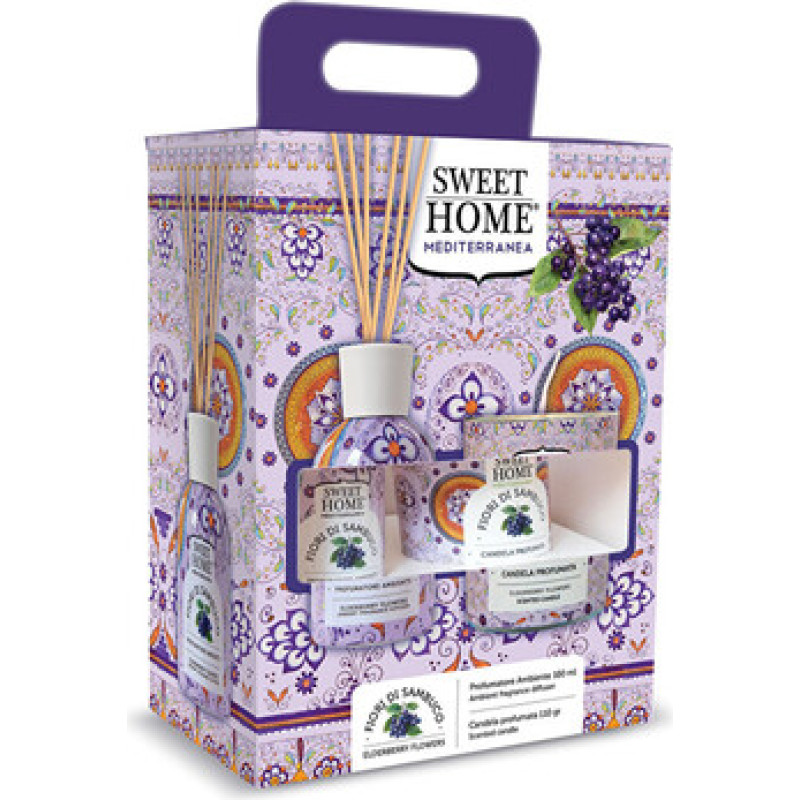 Sweet Home Collection Elderberry Flowers Set - D&aacute;rkov&aacute; sada aroma difuz&eacute;ru se sv&iacute;čkou