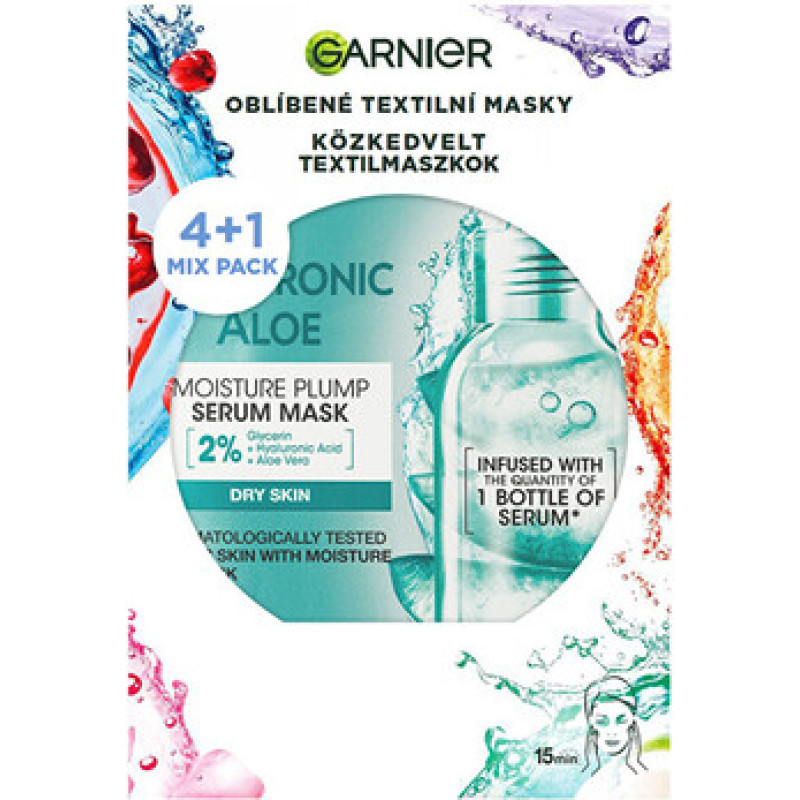 Garnier Party Mix Mask Set - Sada textiln&iacute;ch pleťov&yacute;ch masek