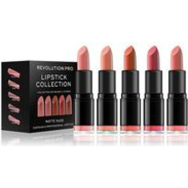 Makeup Revolution Matte Nude Lipstick Collection (5 pcs) - Set of five lipsticks