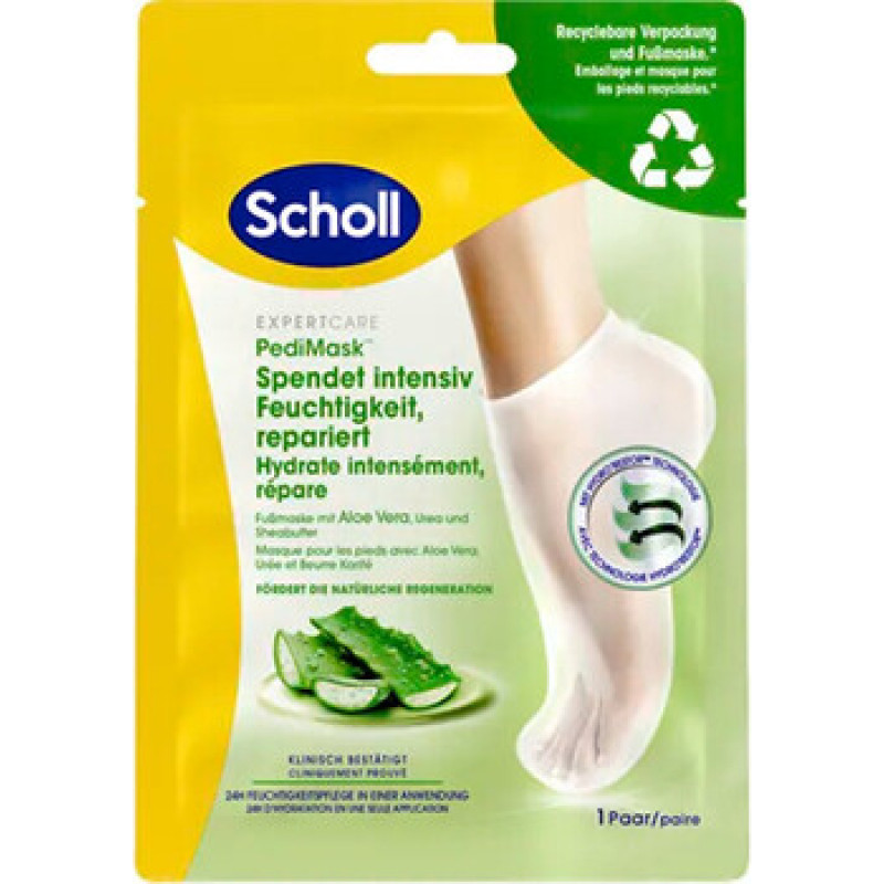 Scholl PediMask&trade; Foot Mask ( 1 p&aacute;r ) - Hydratačn&iacute; maska na nohy s Aloe Vera