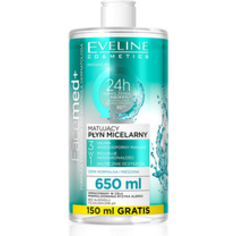 Eveline Cosmetics FaceMed+ Mattifying Micellar Water - Odličovac&iacute; micel&aacute;rn&iacute; voda pro norm&aacute;ln&iacute;/sm&iacute;&scaron;enou pleť