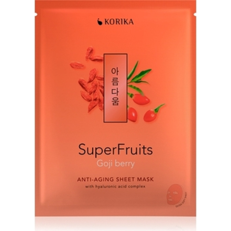 Korika Superfruits Goji Anti-Aging Sheet Mask - Anti-aging pl&aacute;t&yacute;nkov&aacute; maska