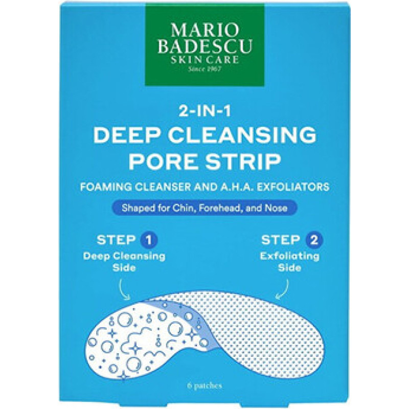 Mario Badescu 2-In-1 Deep Cleansing Pore Strip - 2 v 1 čistic&iacute; p&aacute;ska na p&oacute;ry ( 6 ks )