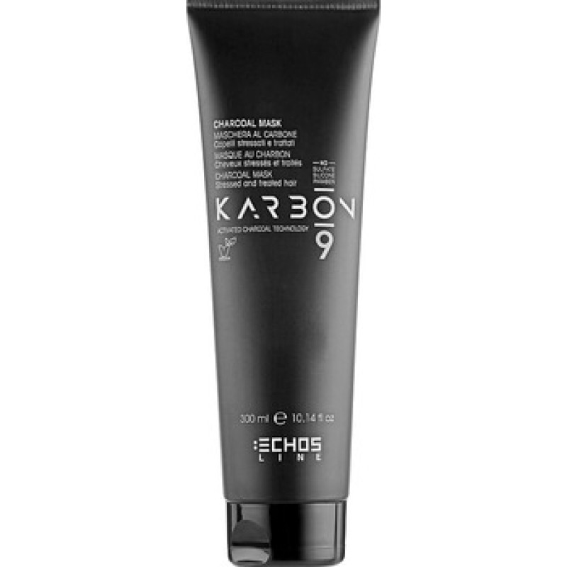 Echosline Karbon 9 Charcoal Mask - Maska pro barven&eacute;, chemicky o&scaron;etřen&eacute; a zesvětlen&eacute; vlasy