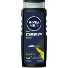 Nivea Deep Sport Men Body, Face & Hair Shower Gel