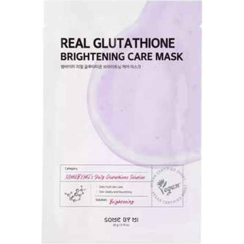 Some By Mi Real Glutathione Brightening Care Mask - Rozjasňuj&iacute;c&iacute; pl&aacute;t&yacute;nkov&aacute; maska pro sjednocen&iacute; barevn&eacute;ho t&oacute;nu pleti