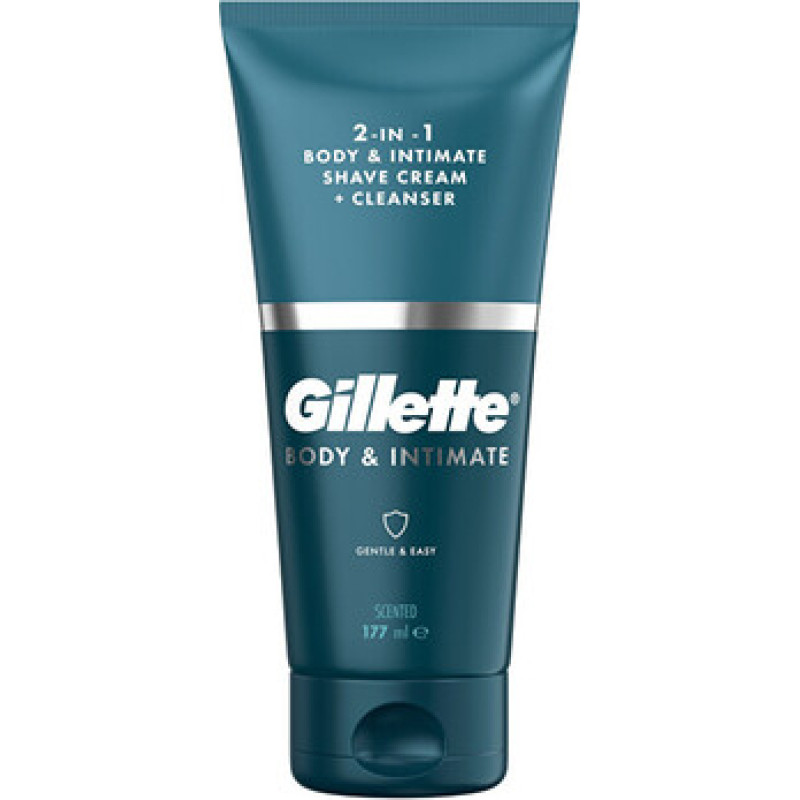 Gillette Body & Intimate Body & Intimate Shave Cream + Cleanser - Myc&iacute; emulze a př&iacute;pravek na holen&iacute; 2v1