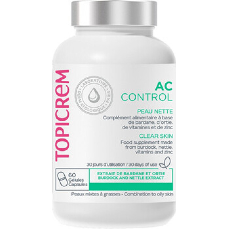 Topicrem AC Control Clear Skin - Doplněk stravy pro problematickou pleť se sklonem k akn&eacute; ( 60 ks )