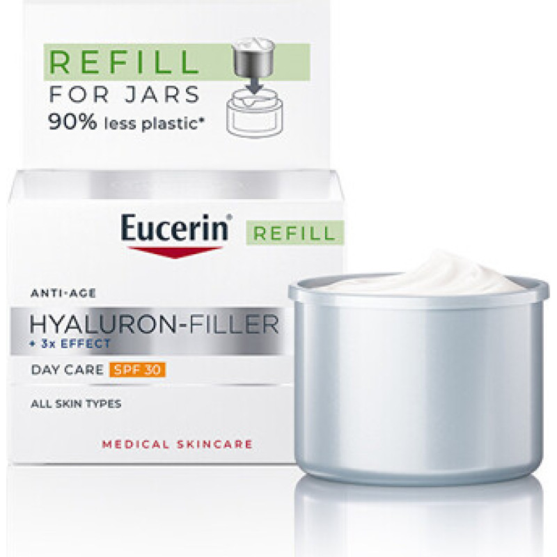 Eucerin Hyaluron-Filler+3x Effect Day Care Refill SPF 30 - N&aacute;hradn&iacute; n&aacute;plň pro denn&iacute; kr&eacute;m pro zralou pleť