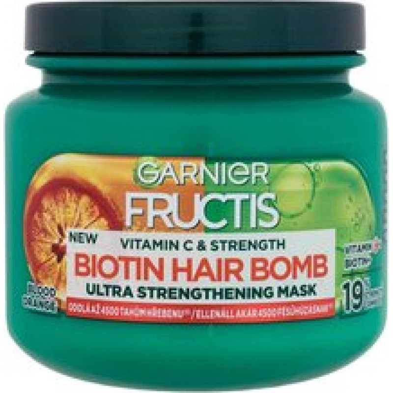 Garnier Fructis Vitamin & Strength Biotin Hair Bomb Mask - Posiluj&iacute;c&iacute; maska pro slab&eacute; vlasy n&aacute;chyln&eacute; k vypad&aacute;v&aacute;n&iacute;