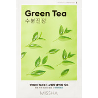 Missha Airy Fit Sheet Mask Green Tea - Zklidňuj&iacute;c&iacute; pl&aacute;t&yacute;nkov&aacute; maska se zelen&yacute;m čajem