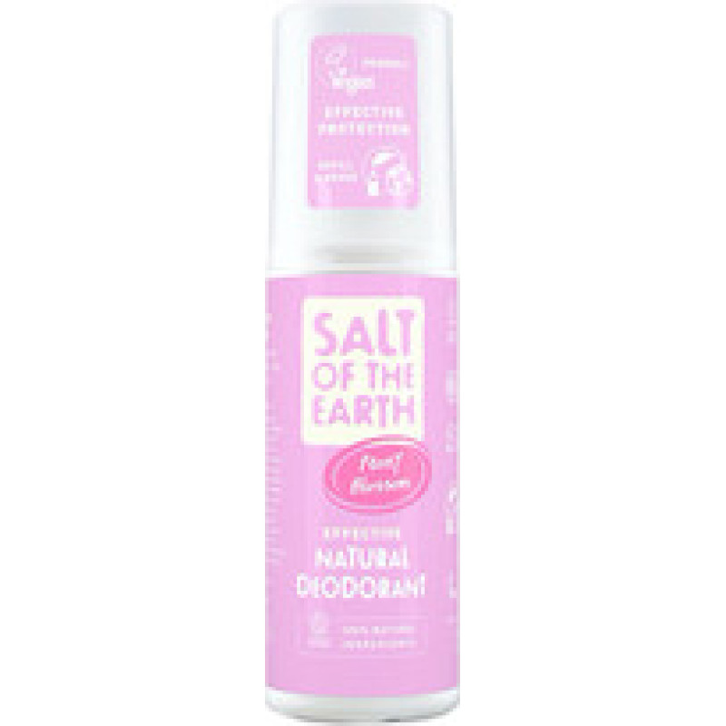 Salt-Of-The-Earth Peony Blossom Natural Deodorant - Natural mineral deodorant spray with the scent of peony