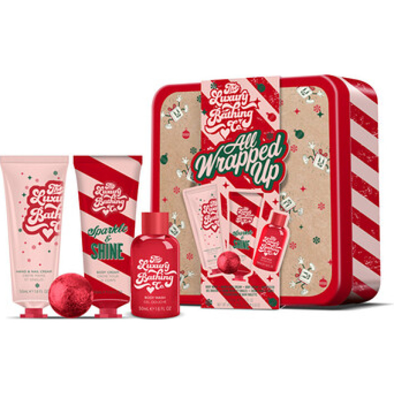 The Luxury Bathing Company D&aacute;rkov&aacute; mini sada p&eacute;če o tělo v plechov&eacute; d&oacute;ze ( V&aacute;nočn&iacute; cukrovinky, Kakao & Vanilka )