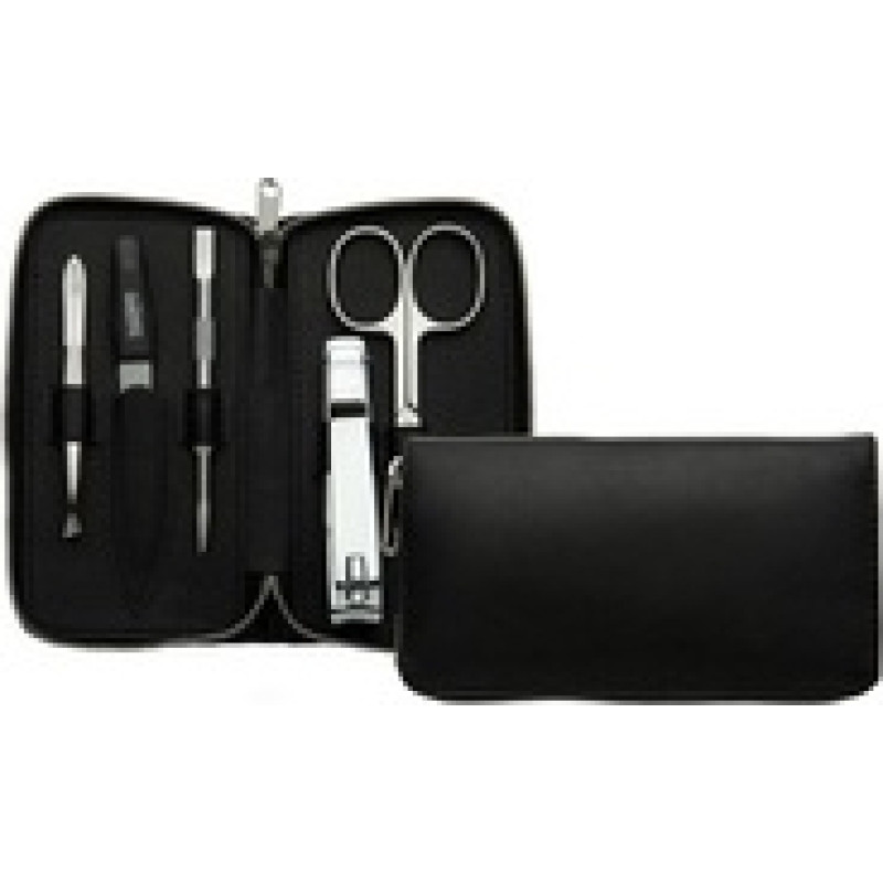 Dukas Premium Line - Black manicure set for men, 6-piece zipper