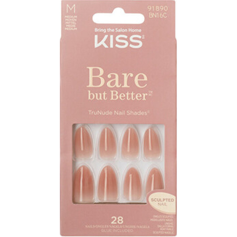 Kiss My Face Bare-But-Better Nails - Gelov&eacute; nehty ( 28 ks )