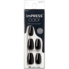 Kiss My Face ImPRESS Color MC All Black Nails 30 pcs