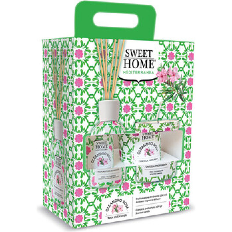 Sweet Home Collection Pink Oleander Set - D&aacute;rkov&aacute; sada aroma difuz&eacute;ru se sv&iacute;čkou